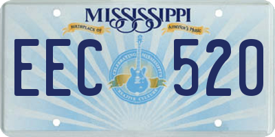 MS license plate EEC520