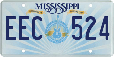 MS license plate EEC524