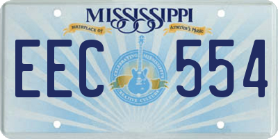 MS license plate EEC554