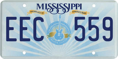 MS license plate EEC559