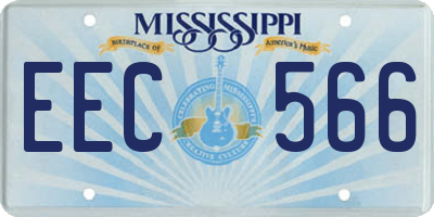 MS license plate EEC566