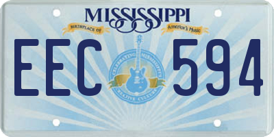MS license plate EEC594
