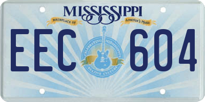 MS license plate EEC604