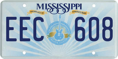 MS license plate EEC608
