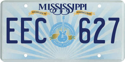 MS license plate EEC627