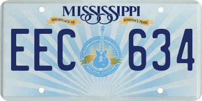 MS license plate EEC634