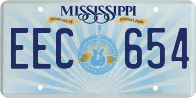 MS license plate EEC654