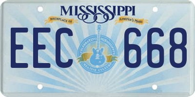 MS license plate EEC668