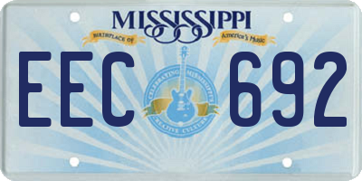 MS license plate EEC692