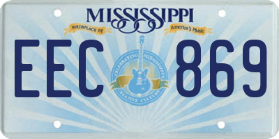 MS license plate EEC869