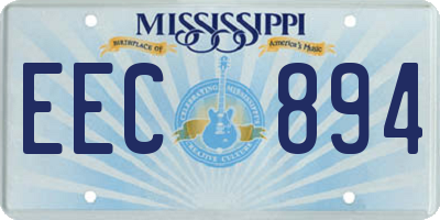 MS license plate EEC894