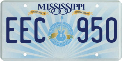 MS license plate EEC950