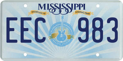 MS license plate EEC983