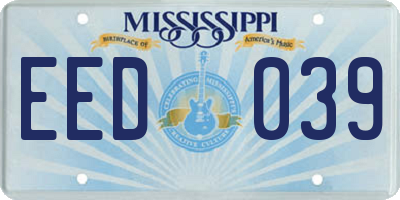 MS license plate EED039