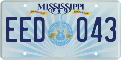 MS license plate EED043