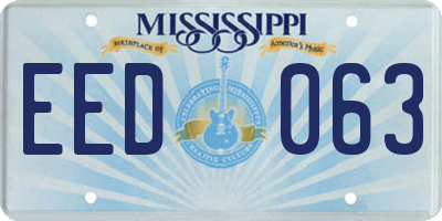 MS license plate EED063