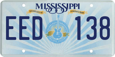MS license plate EED138