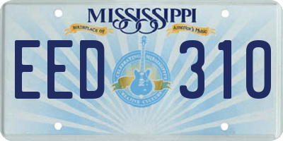 MS license plate EED310