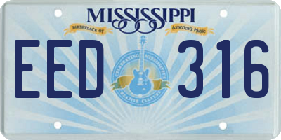 MS license plate EED316
