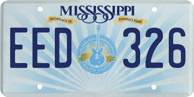MS license plate EED326