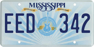 MS license plate EED342