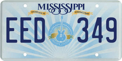 MS license plate EED349