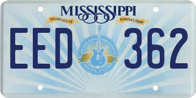 MS license plate EED362
