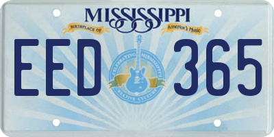 MS license plate EED365