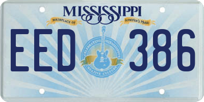 MS license plate EED386