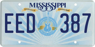 MS license plate EED387