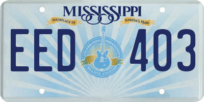 MS license plate EED403