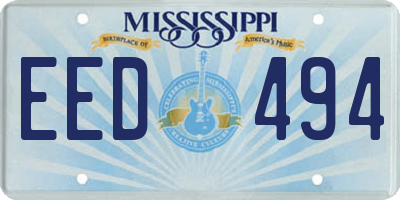 MS license plate EED494