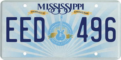 MS license plate EED496