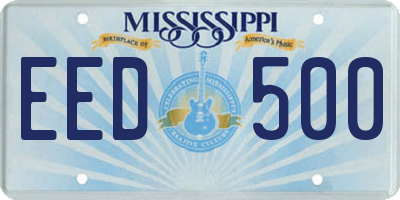 MS license plate EED500