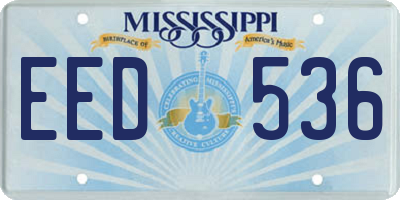 MS license plate EED536