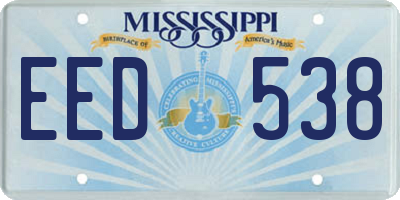 MS license plate EED538