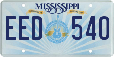 MS license plate EED540