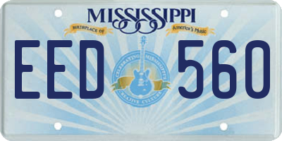 MS license plate EED560