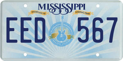 MS license plate EED567