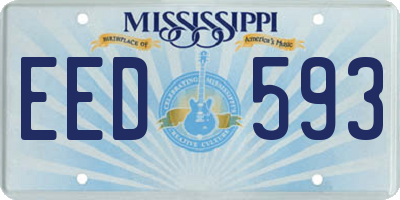MS license plate EED593