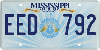 MS license plate EED792