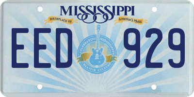 MS license plate EED929
