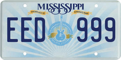 MS license plate EED999