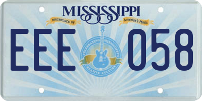 MS license plate EEE058