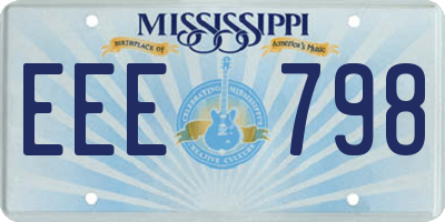 MS license plate EEE798