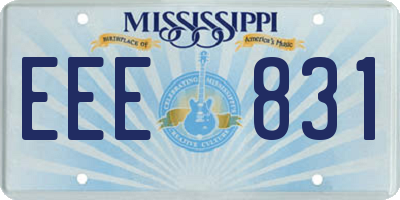 MS license plate EEE831