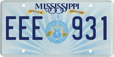 MS license plate EEE931