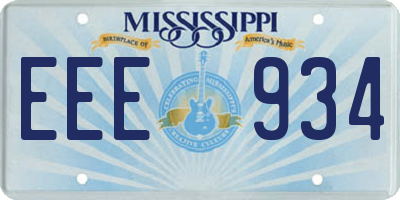 MS license plate EEE934