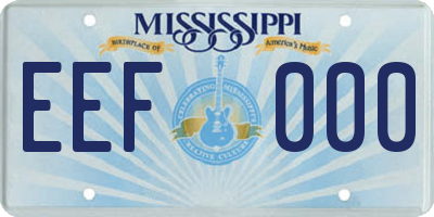 MS license plate EEF000