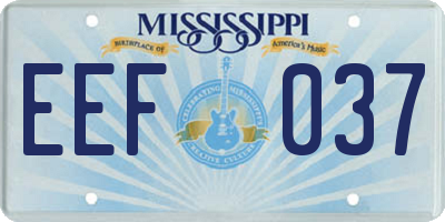 MS license plate EEF037